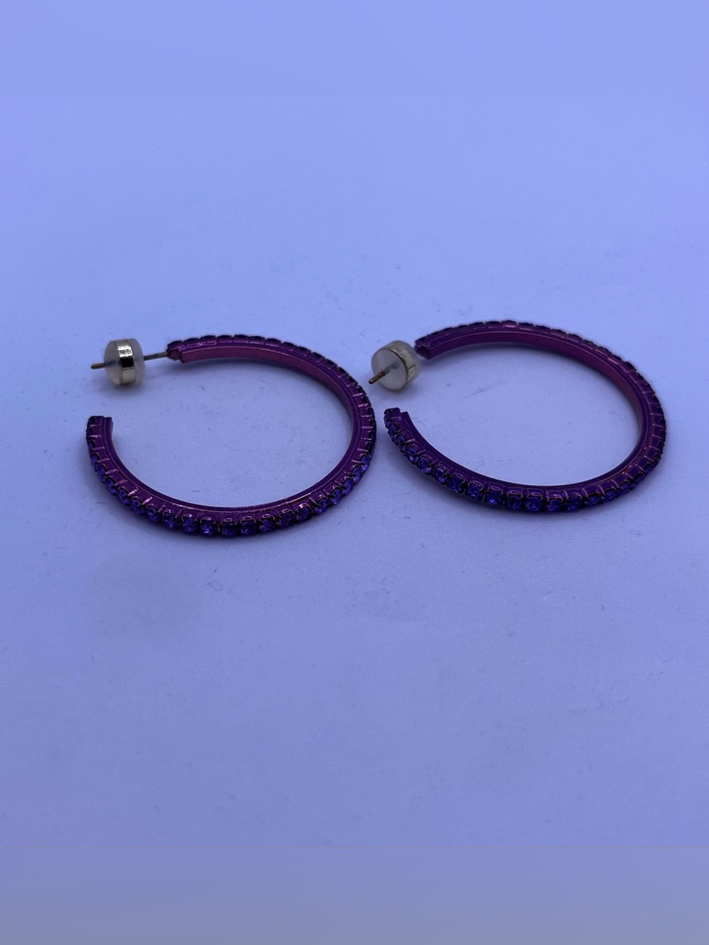 “Ava” Hoop Earrings - Metallic Matte Purple